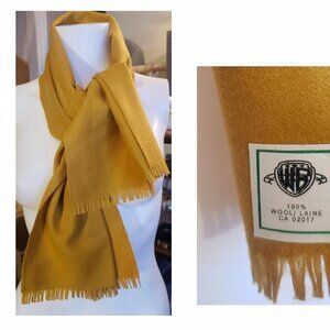 EUC vintage mustard yellow 100% wool scarf